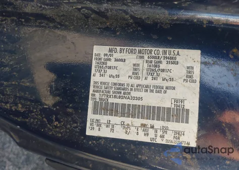 2002 Ford F-150 Lariat/Xl/Xlt z USA, uszkodzony, nr VIN 1FTRX18L82NA32305